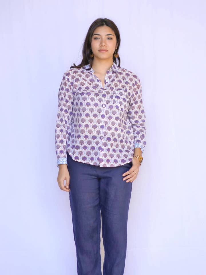 Camiseta Frannie - Roxa (Azul) por atacado de Dolma