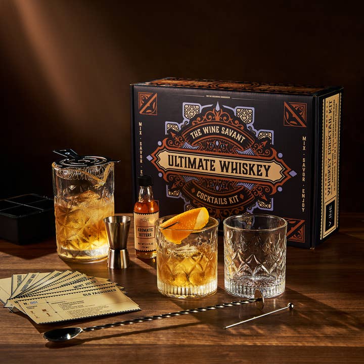 The Wine Savant / Khen Glassware – wholesale Cocktailshaker – Whiskycocktailtillverkningssats - Rocks dricksglasuppsättning2