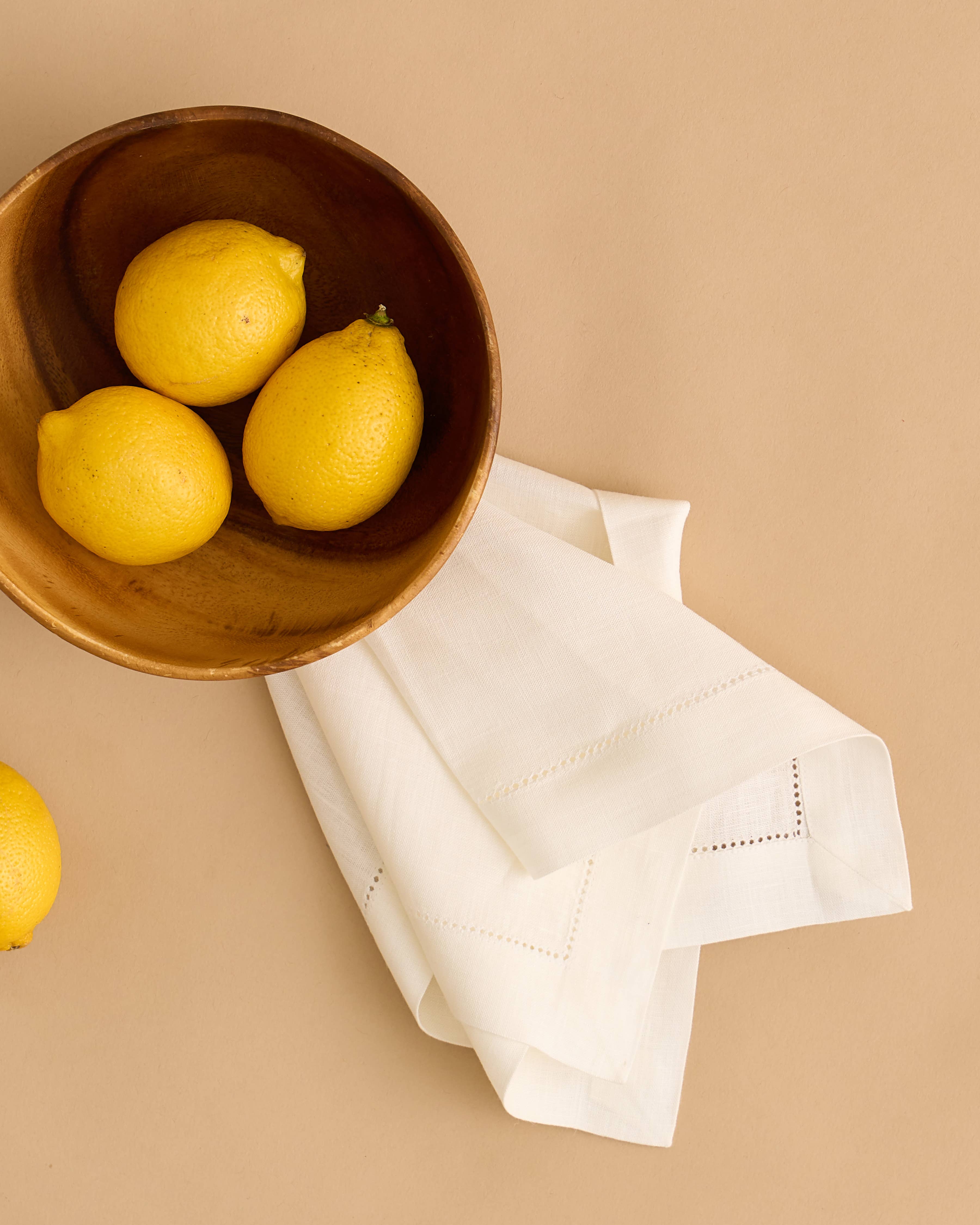 Terrakotta Home – wholesale Dinner & cloth napkin – Hemstitch Border Napkins (Set of 4)-White3