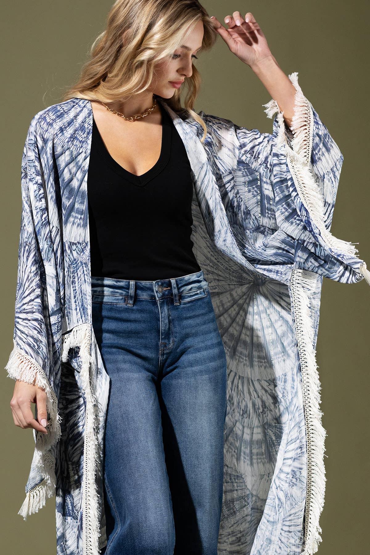 Indigo Hand Kimono for wholesale on Faire8