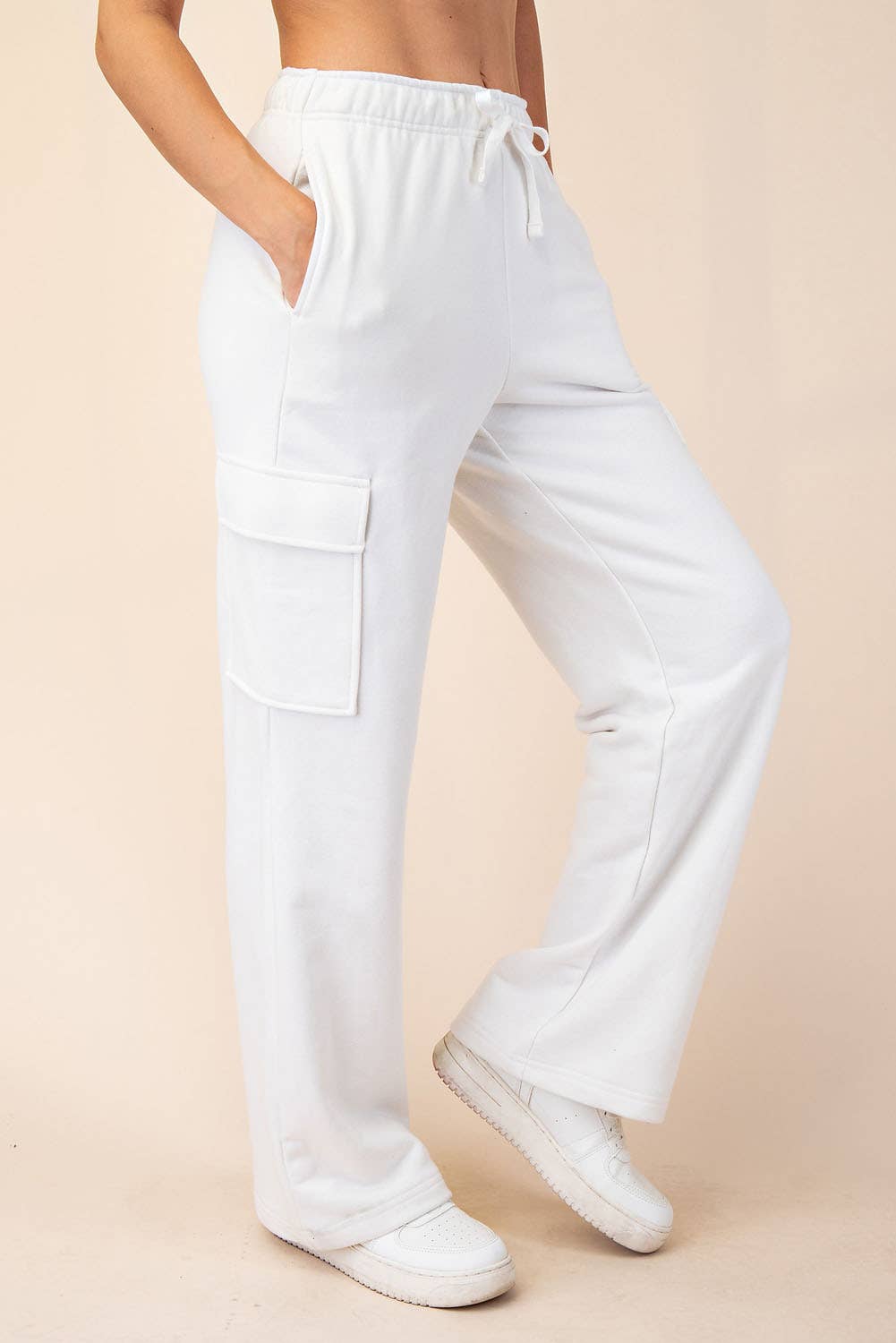 Rae Mode - Wholesale Pants - Women's - FRENCH TERRY STRAIGHT CARGO SWEATPANT46