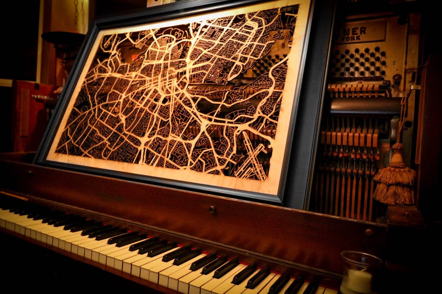 One Man One Garage - Wholesale Wall Accent - City Maps, Large 24x36" Perfect Housewarming Gift! Wooden Street Cutouts37