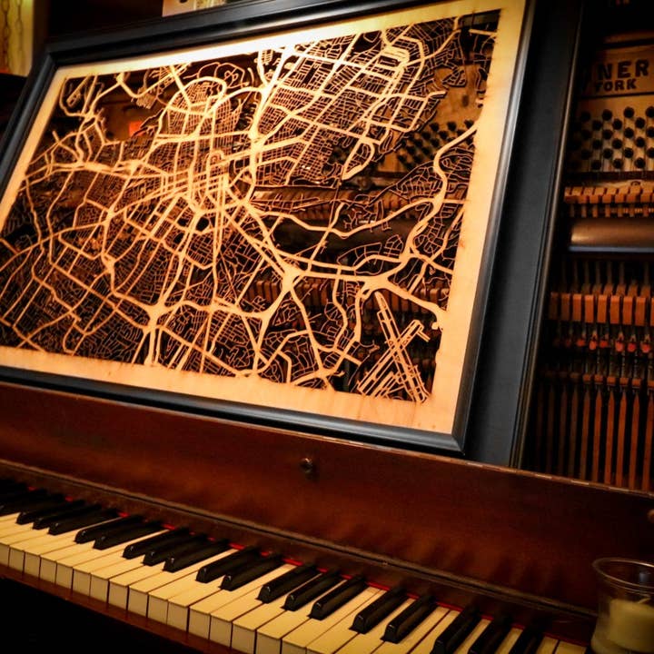 One Man One Garage - Wholesale Wall Accent - City Maps, Large 24x36" Perfect Housewarming Gift! Wooden Street Cutouts37