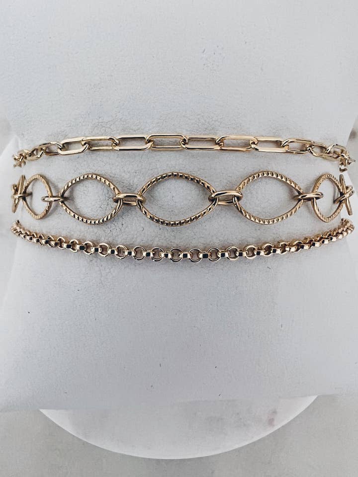 Mixed Chain Layered Bracelet for wholesale by Mac and Ry Jewelry