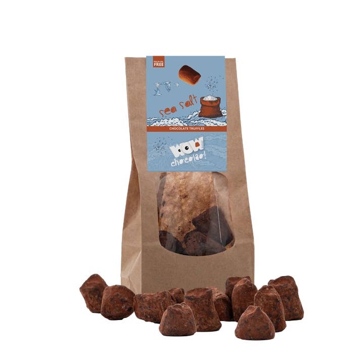 Sea Salt Truffles - Sinterklaas Edition - Biodegradable bag 130g for wholesale by WOW Chocolao! - UK Warehouse