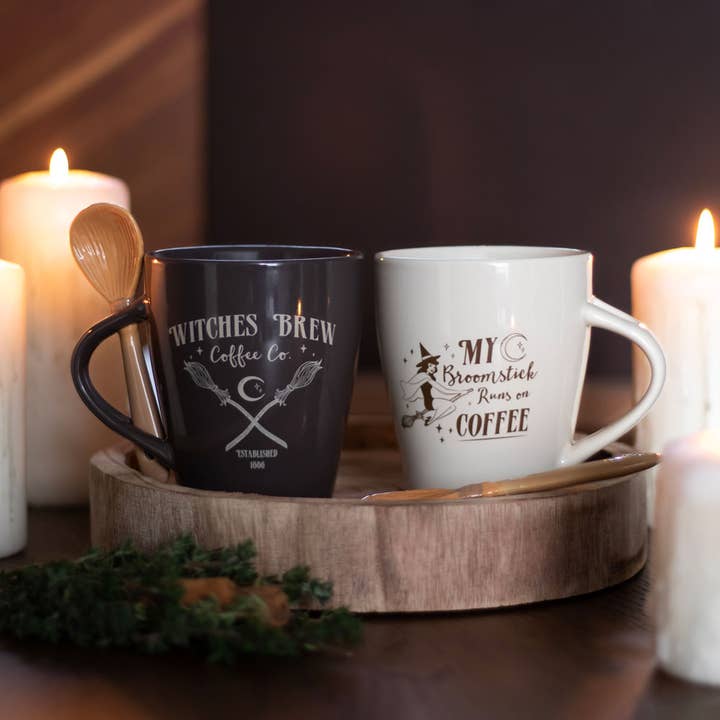 Something Different Wholesale - Wholesale Coffee Mug - Witches Brew Coffee Co. Halloween Mug and Spoon Set