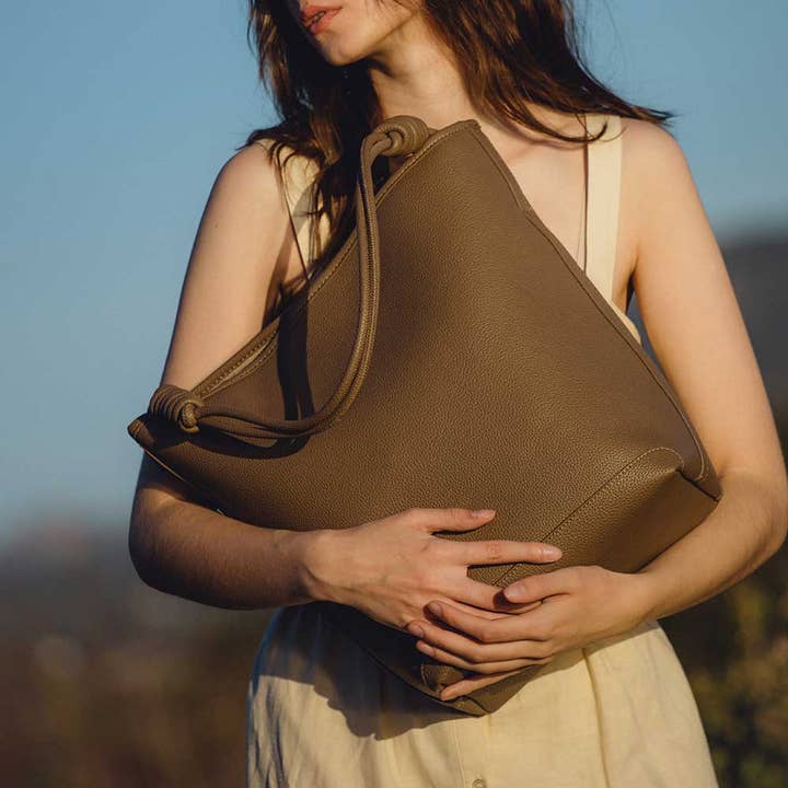 Melie Bianco - Wholesale Tote Bag - Women's - Adeline Nude Recycled Vegan Tote Bag