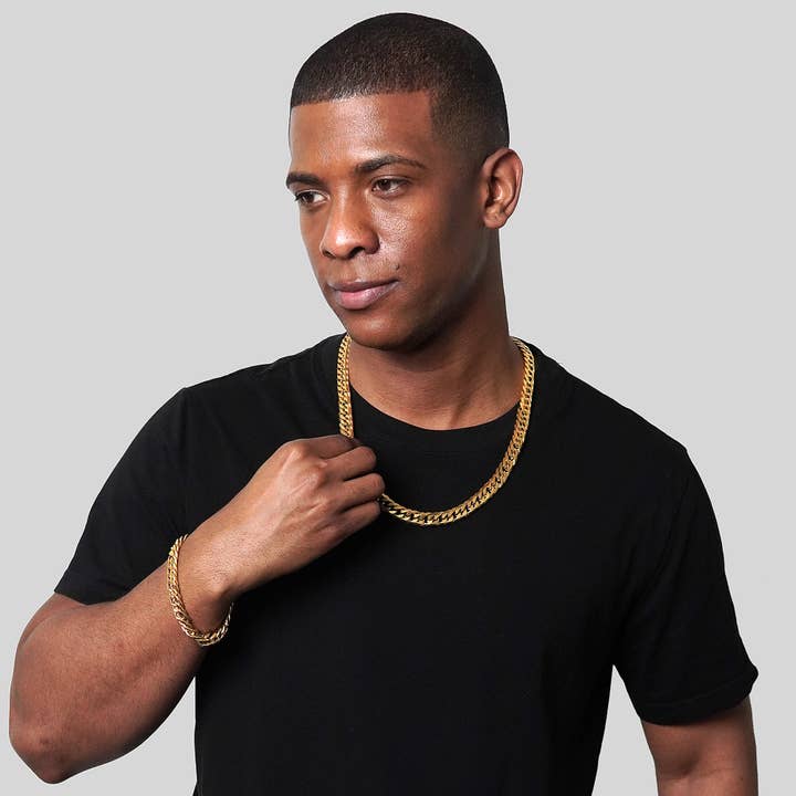 West Coast Jewelry - Wholesale Link & Chain Necklace - Invicta Jewelry Double Curb Chain Necklace (11.5mm) - 24"3