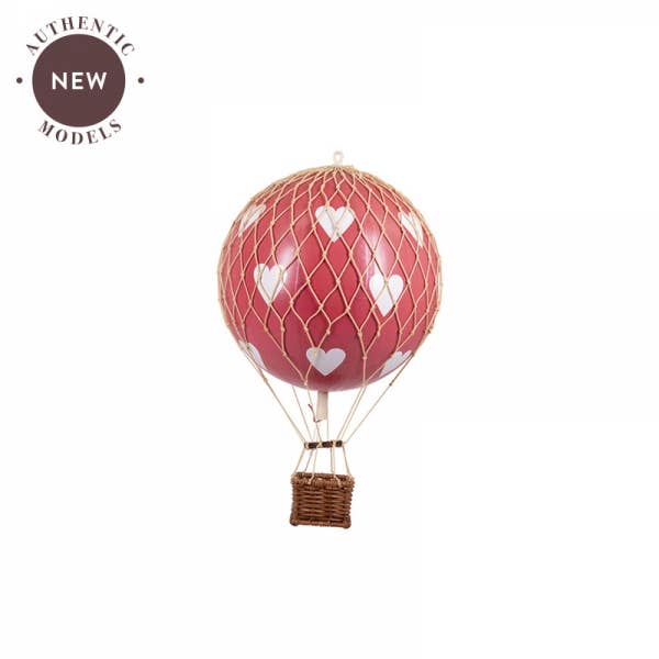 Authentic Models - Vente Décorations de table - Montgolfières Flottant Le Ciel - Coeurs rouges1