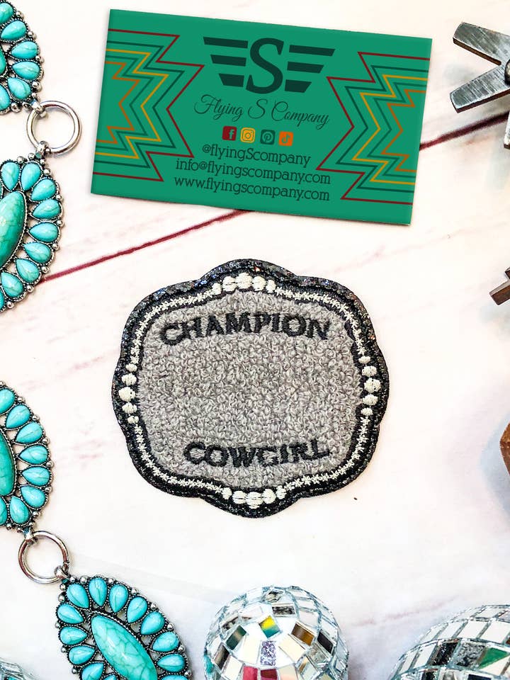 Champion Cowgirl Chenille Patch (Patch ONLY) for wholesale by Flying S Company