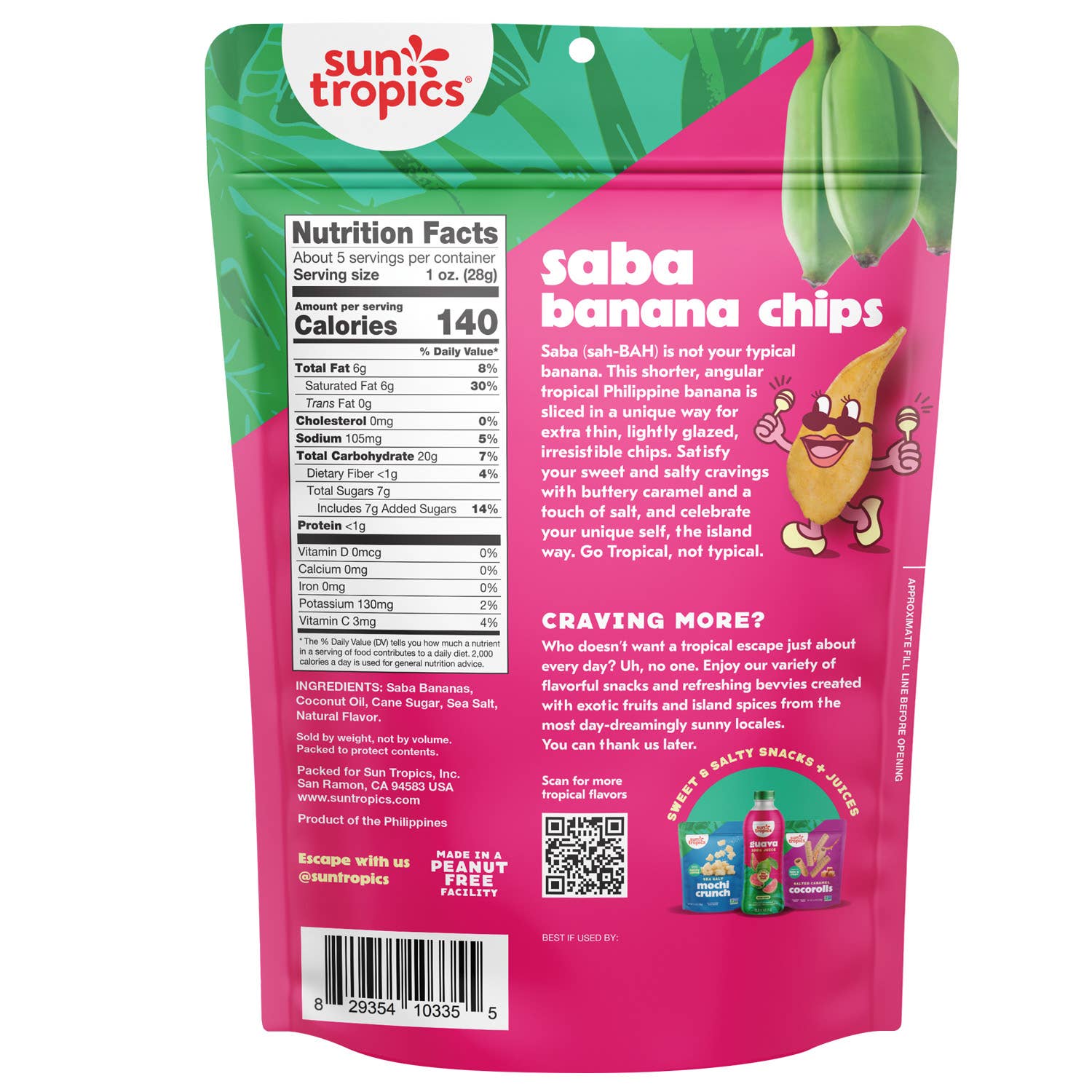 Sun Tropics - Wholesale Chips - Sun Tropics Saba Banana Chips - Salted Caramel, 5.1 oz1
