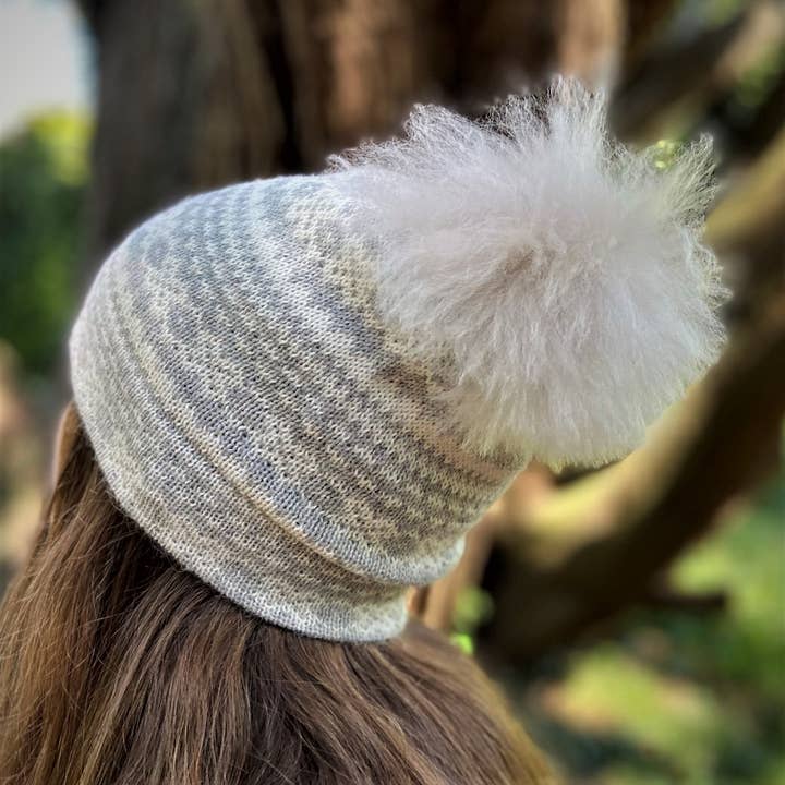 Samantha Holmes Alpaca Clothing and Gifts – wholesale Beanie – Women's – Alpaca Fair Isle Pom Pom Hat2