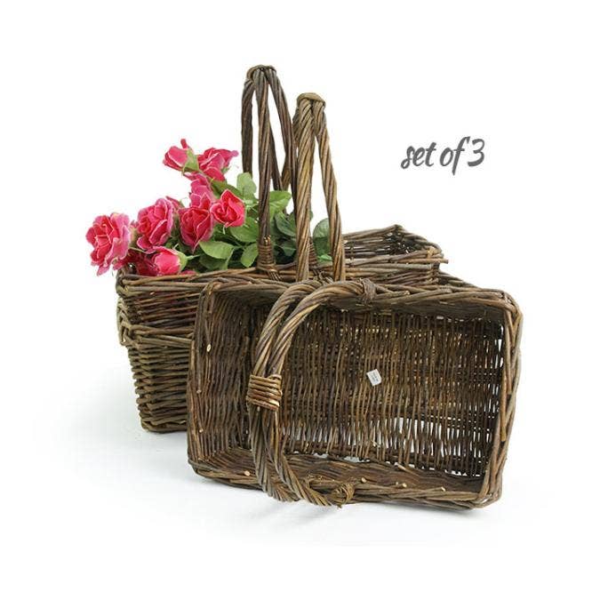 Buhi Imports - Wholesale Basket - Rectangular set of three baskets in Dark Willow1