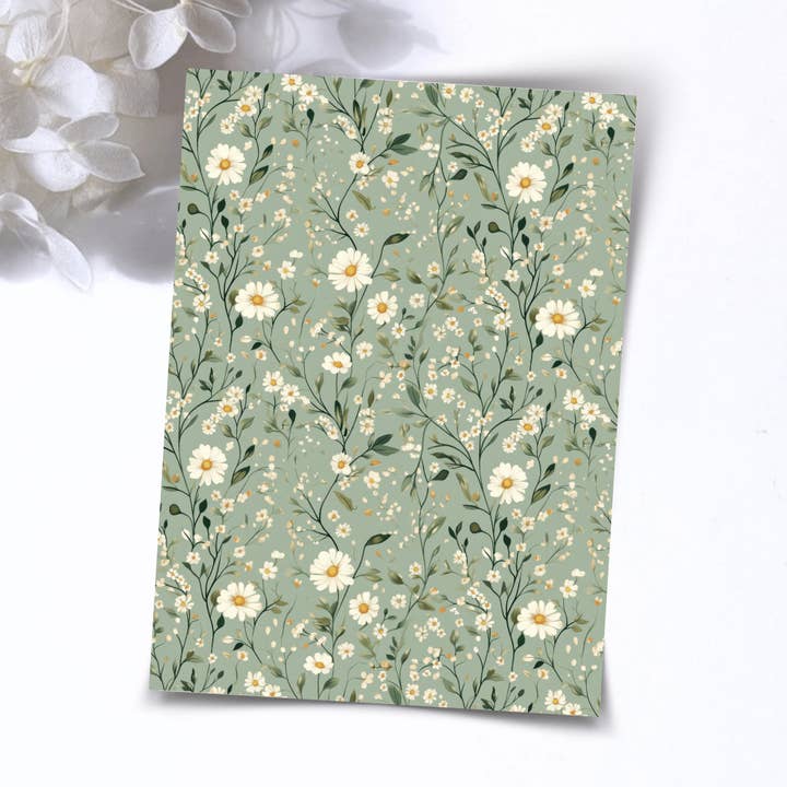 S.I. Originals - Wholesale Craft supplies - Transfer Paper – Green Florals | For Polymer Clay - Water Transfer Paper - 2030