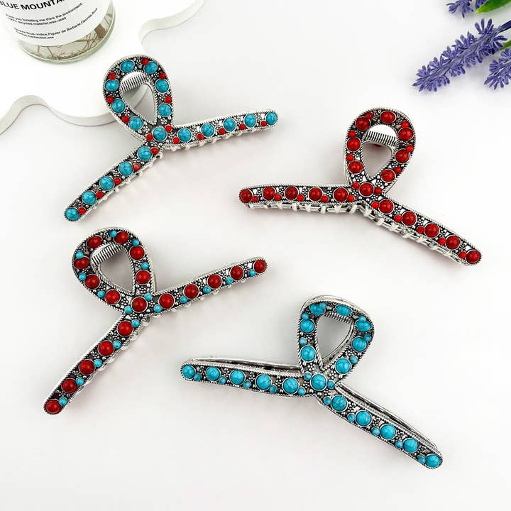 Fermaglio per Capelli in Metallo con Agata Vintage per la vendita all'ingrosso da parte di mildstyles