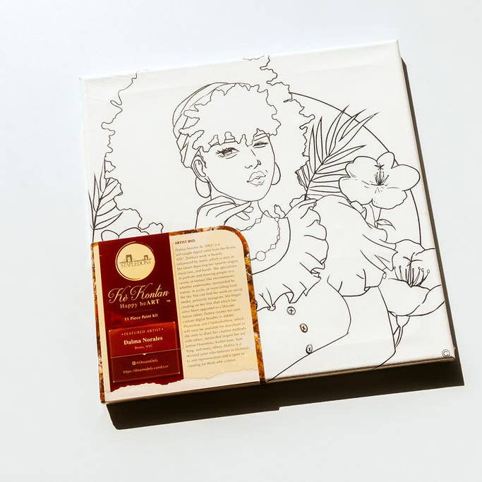 Stapledon Arts - Wholesale DIY Craft Kit - 11 Piece Paint Kit: Kè Kontan - Lady Flower1