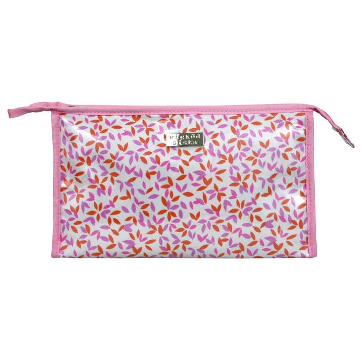 Pretty Leaves Rosafarbene Kosmetiktasche für den Großhandel von Wicked Sista Bags