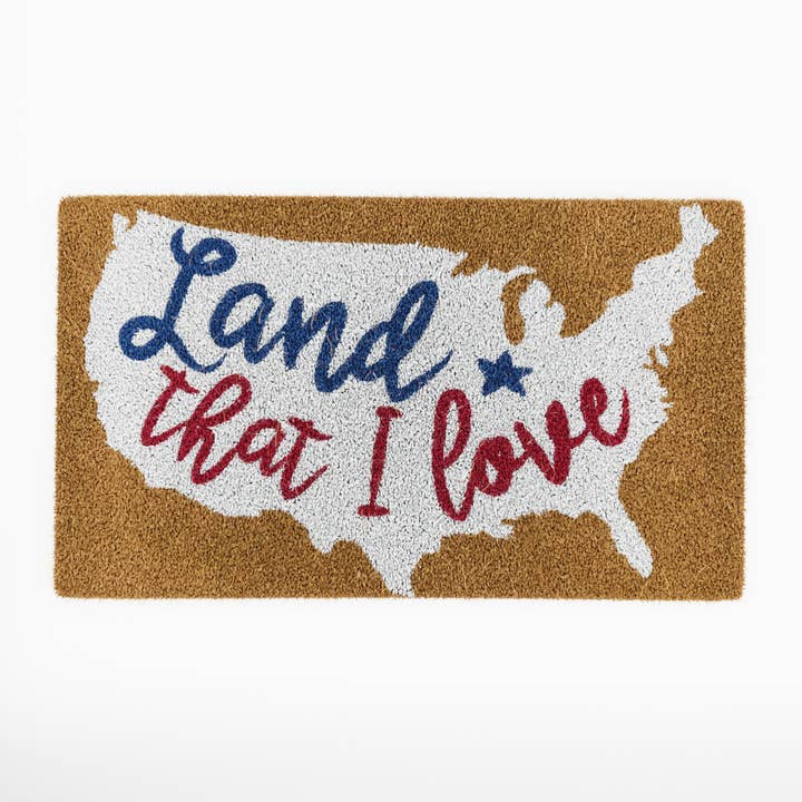 Natural Coconut Coir "Land That I Love" Patriotic Doormat for wholesale by Avera Products