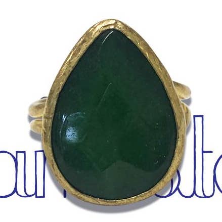 Aventurine Faceted Teardrop Ring for wholesale by Be the Good