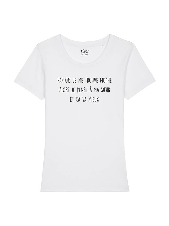 Tshirt Corner - Wholesale Screen Printed T-Shirt - Women's - Women's T-Shirt - Sometimes Laughy Sister - White