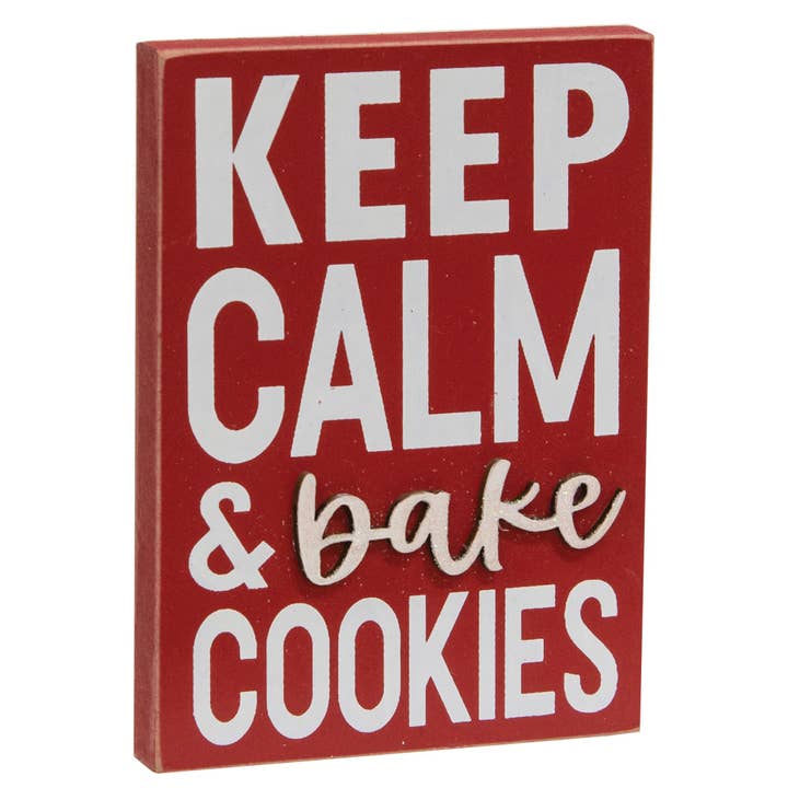 Col House Designs - Wholesale Sign - Keep Calm & Bake Cookies Block Sign