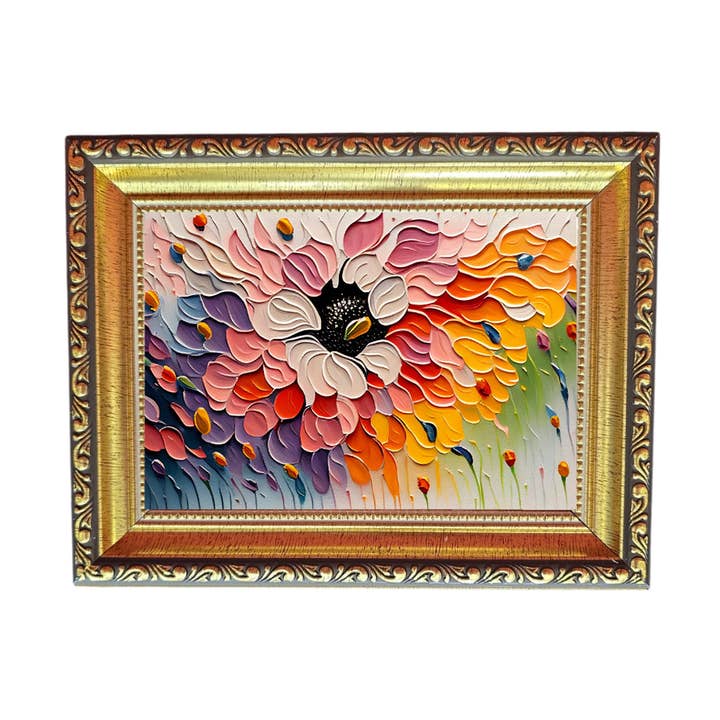 Antique Gold Frame Abstract Flowers 6 for wholesale by Boulder Innovations