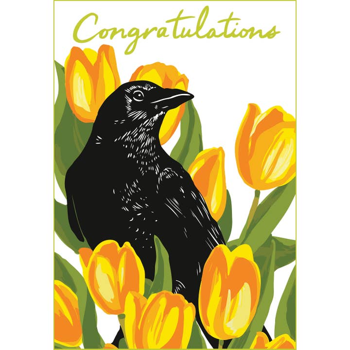 Lámina RCO-109 Crow & Tulips - Congratulations para venta al por mayor de Rigel Paper