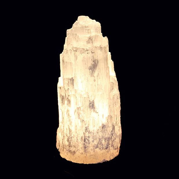Selenite Lamp S/Base Approx. 25cm for wholesale by Esoterica Arte