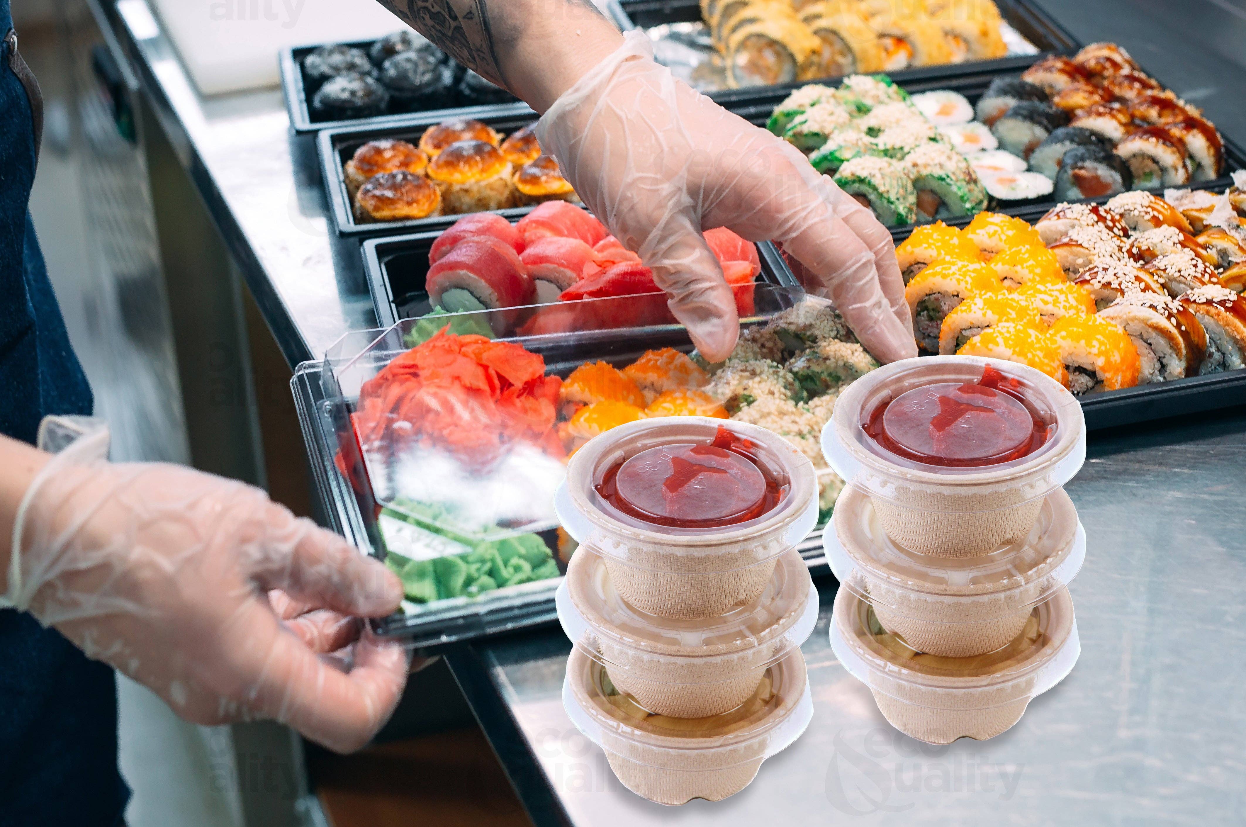 EcoQuality - Wholesale Disposable Cup - 4Oz Compostable Souffle Portion Cup with Lid, Disposable Bio3