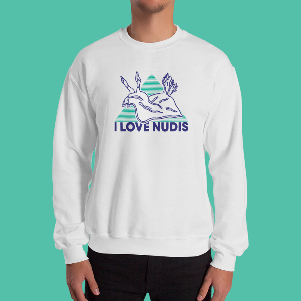 I LOVE NUDIS™ Crewneck Sweatshirt - White for wholesale on Faire6