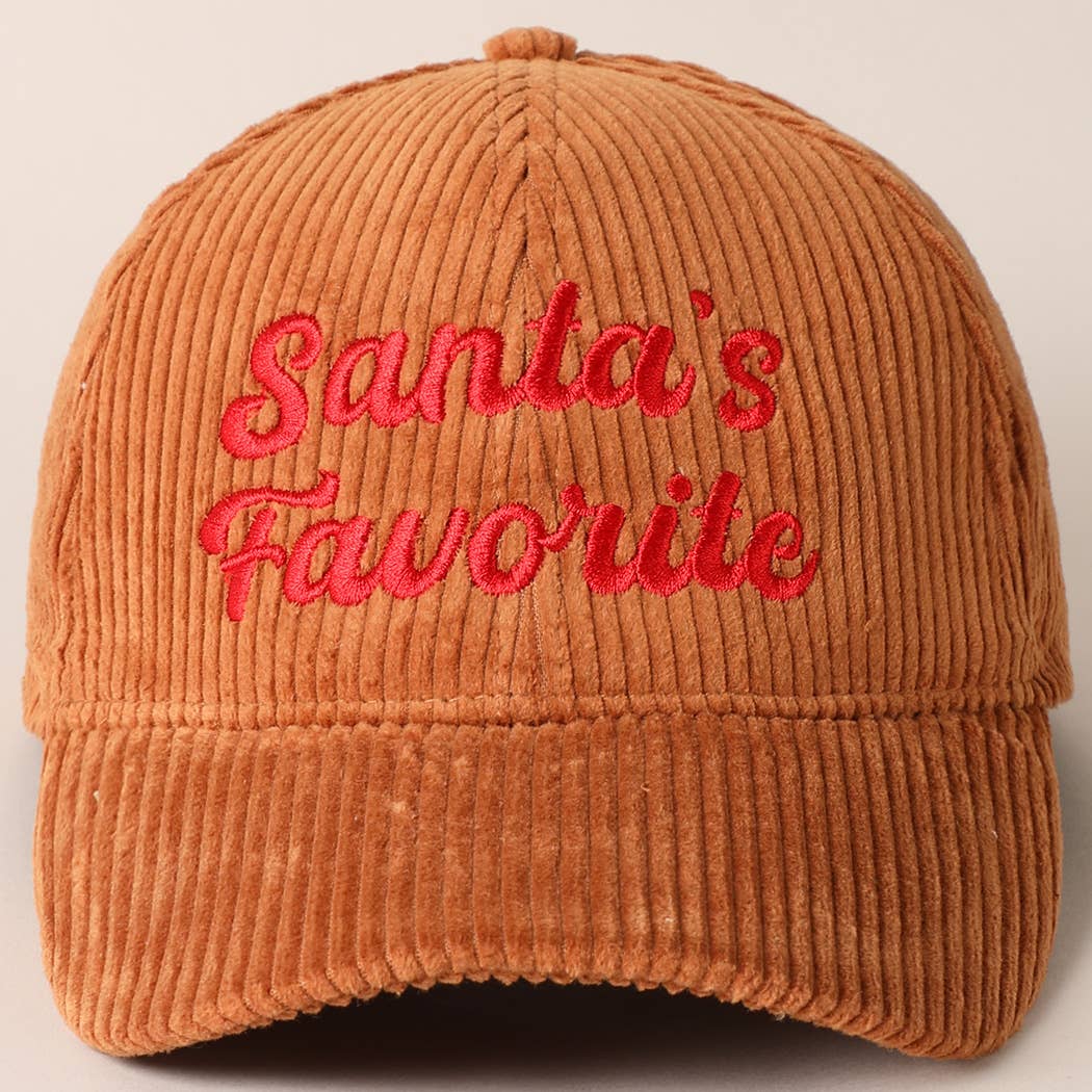 Fashion City - Vente Casquette de baseball – unisexe - Casquette en velours côtelé brodée préférée du Père Noël5