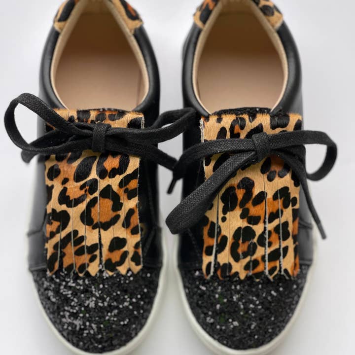 Lively Fringe Sneaker | Black for wholesale by Mini Soles