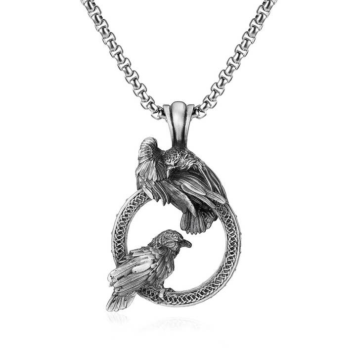 Collana Retro Gothic Hip Hop Punk Raven con Pendente in Latta per la vendita all'ingrosso da parte di Gemcohub