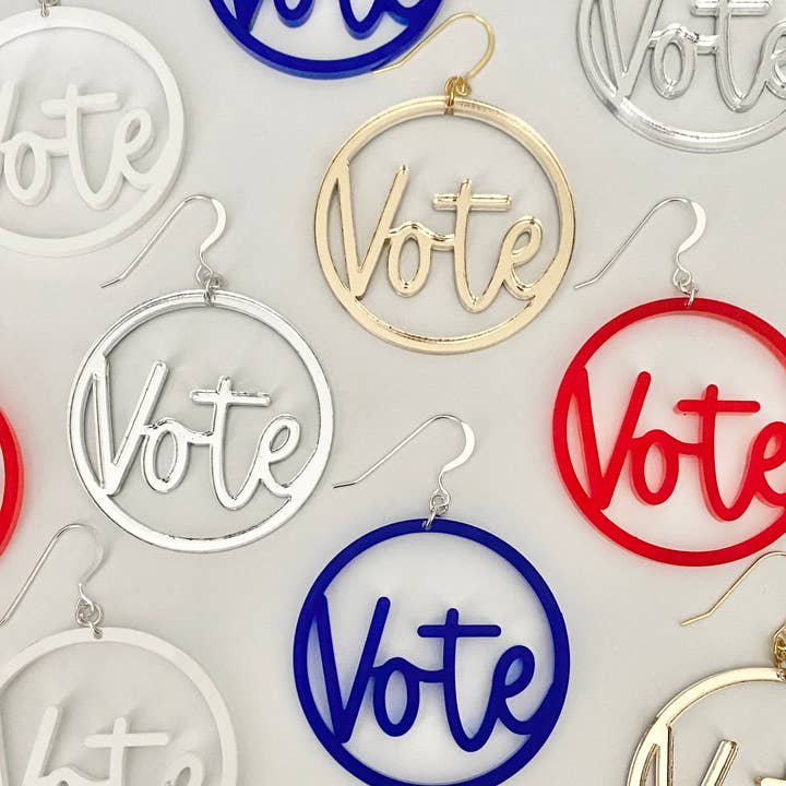 zoo&roo - Wholesale Dangle Earrings - VOTE Acrylic Earrings | Handmade Patriotic Jewelry4