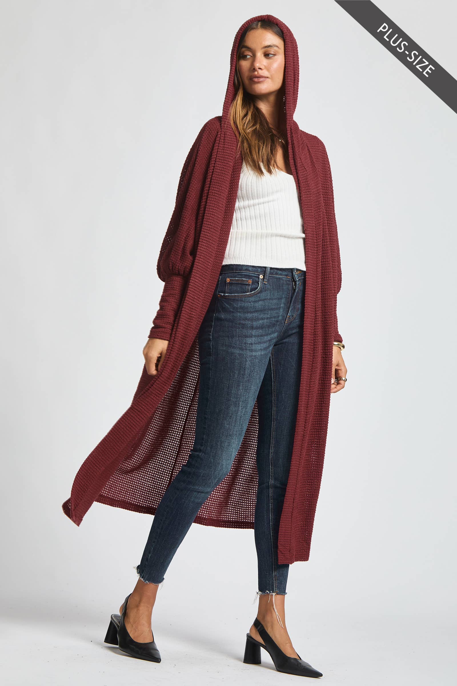 Dear Scarlett - Wholesale Cardigan - Women's - PLUS SIZE Cozy Knit Maxi Duster4