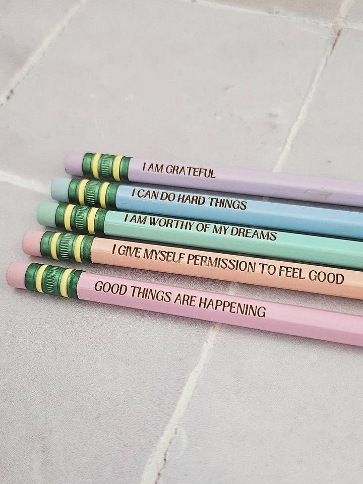 Affirmation Pencils for wholesale by Salt + Birch
