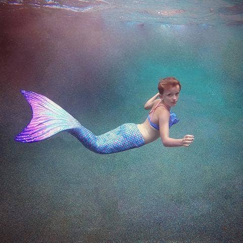 Sun Tail Mermaid - Wholesale Beach/Pool Toy - Kids & Baby - Aurora Borealis Mermaid Tail + Lavender Monofin Set for kids, girls, teens, and women (pool toy)6