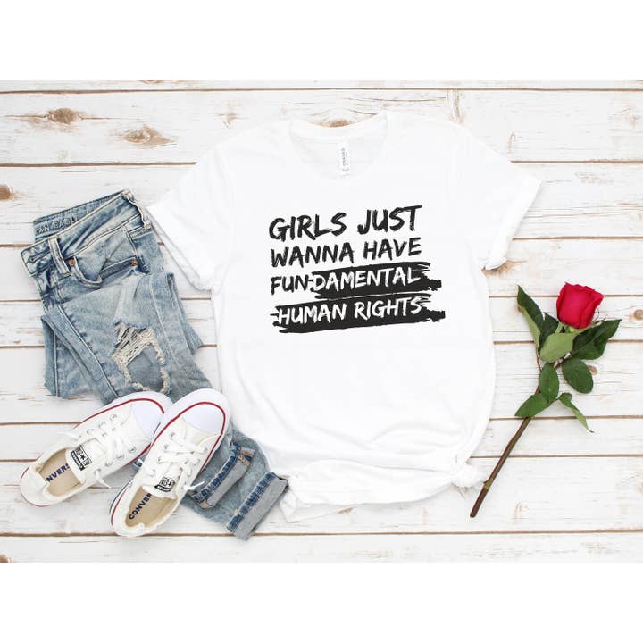 Las niñas solo quieren tener derechos humanos fundamentales, Camiseta de derechos para mujeres, Derechos de las mujeres, Camisas feministas, Fundamentales, Derechos para venta al por mayor de PrimestoreUS