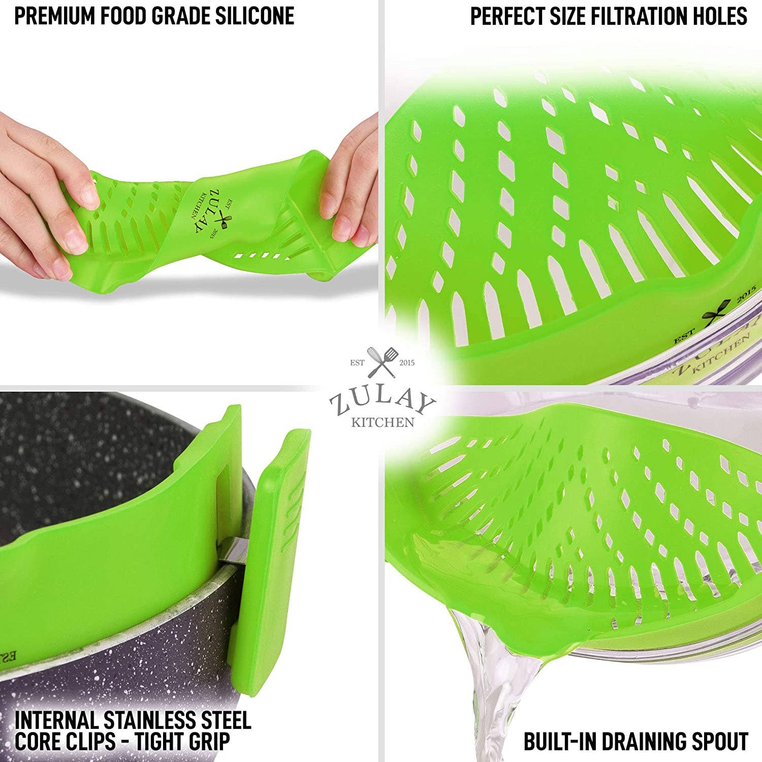 Zulay Kitchen - Wholesale Kitchen Tool/Gadget - Adjustable Silicone Strainer with Small Mouth2