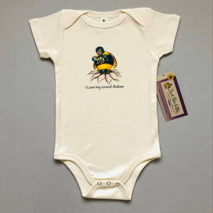 Organic Cotton Baby Onesie-I Love My Grand Babee for wholesale by Just Bee & Me Greeting Cards