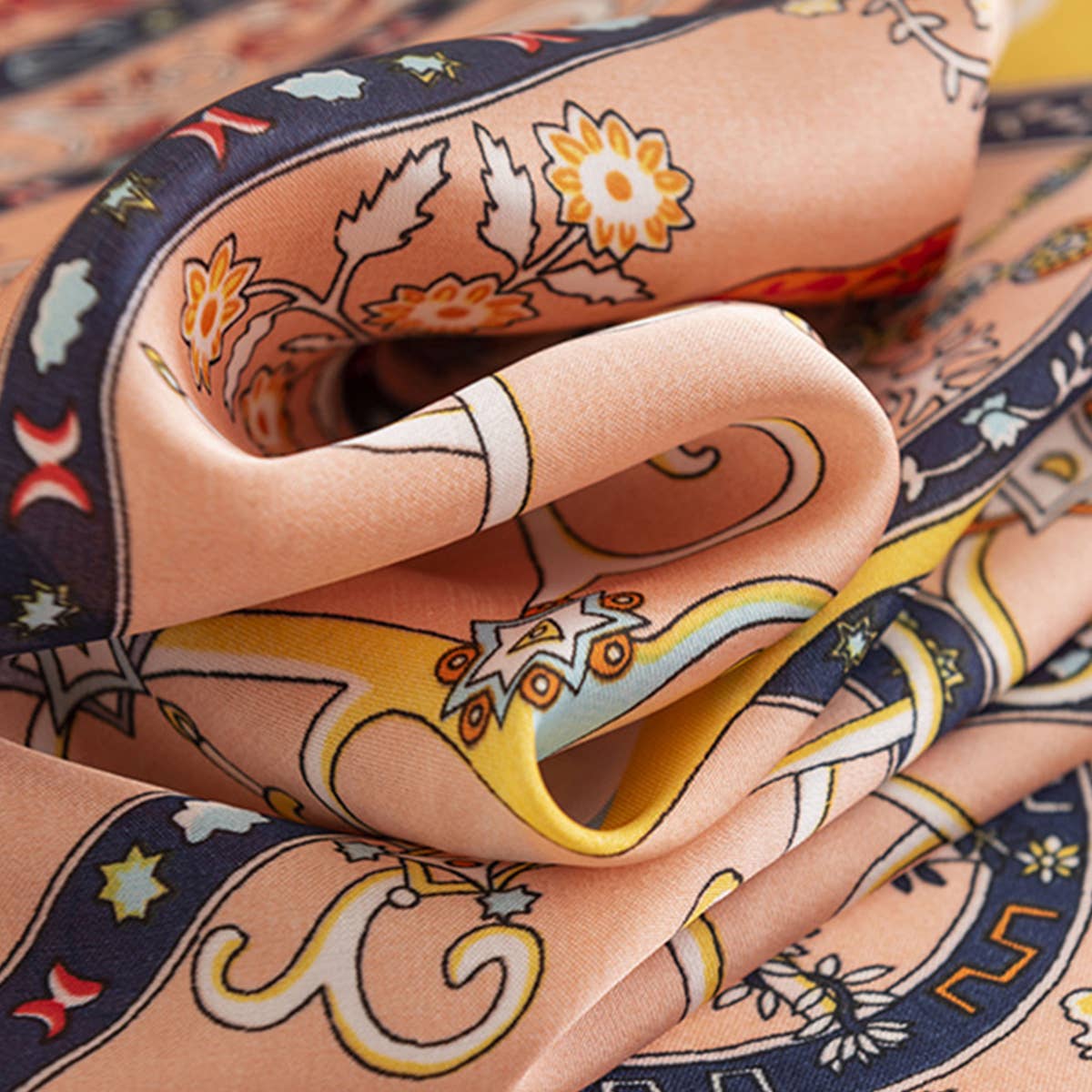 ACCITY - Wholesale Scarf - Women's - Floral Satin Square Scarf for Women’s Elegance_CWASC04987