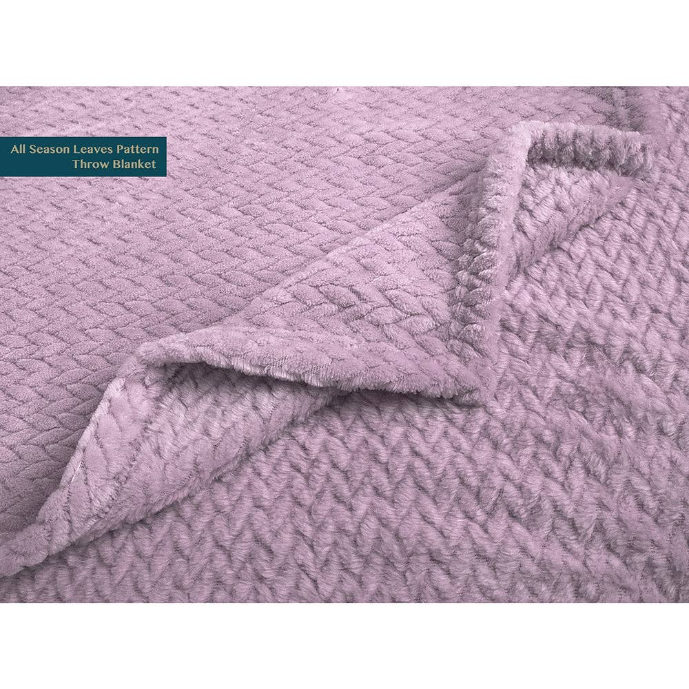 Pavilia – Manta para sofá por atacado – Cobertor de fleece texturizado com estampa de folhas73