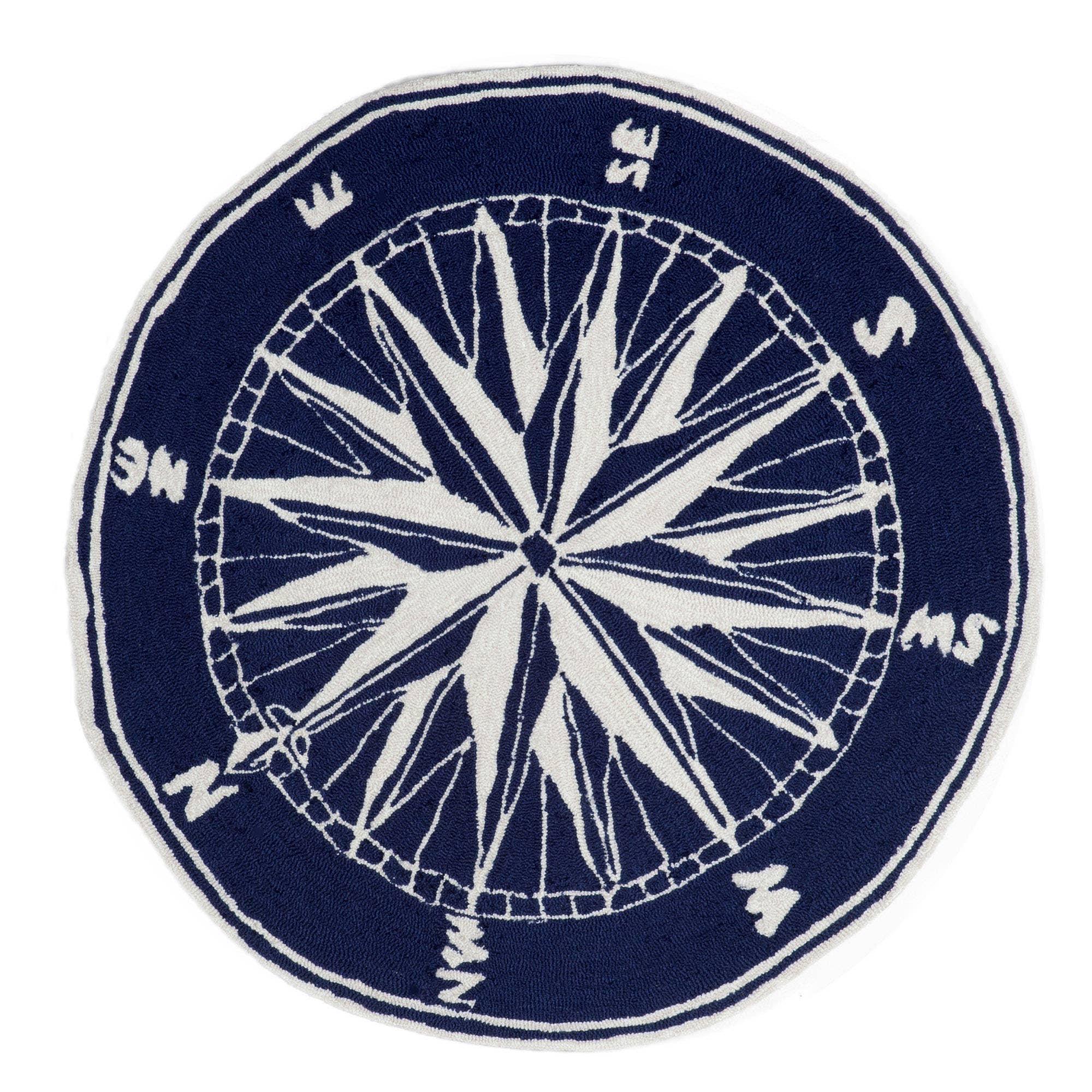 Navy Frontporch Compass Indoor/Outdoor Rug for wholesale on Faire5