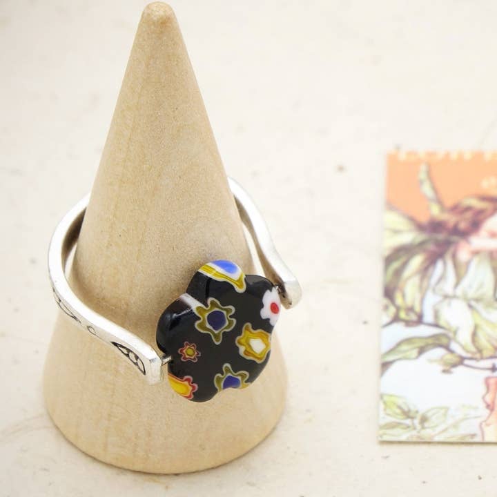 Verna Artisan Works - Wholesale Cocktail/Statement Ring - Murano-Style Millefiori Glass Flower Rings1
