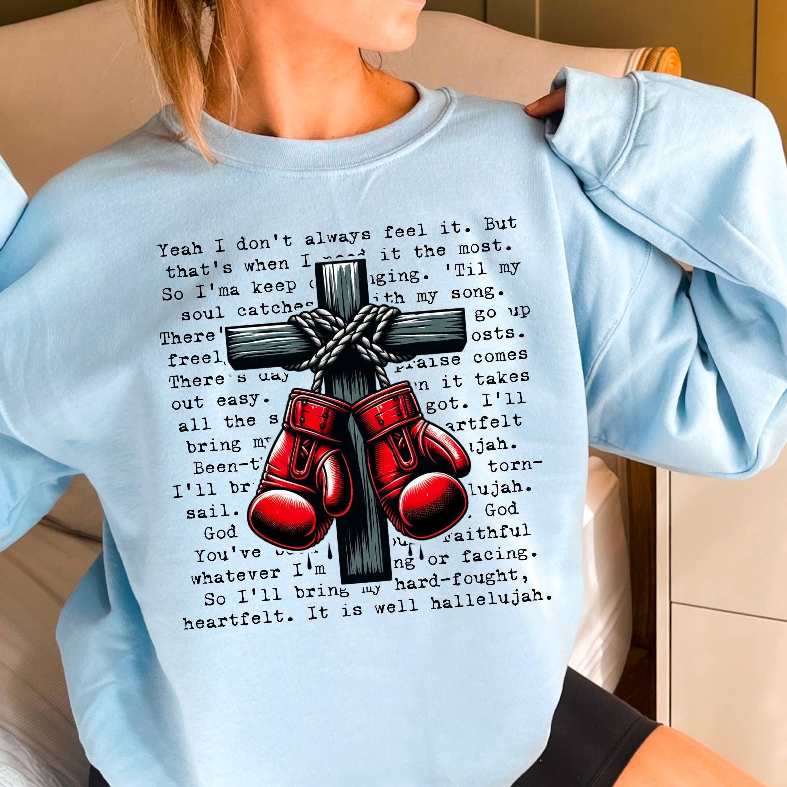 Shoppe SHC – wholesale Graphic sweatshirt – Women’s – Hard Fought Hallelujah  Screen Print Sweatshirt 8