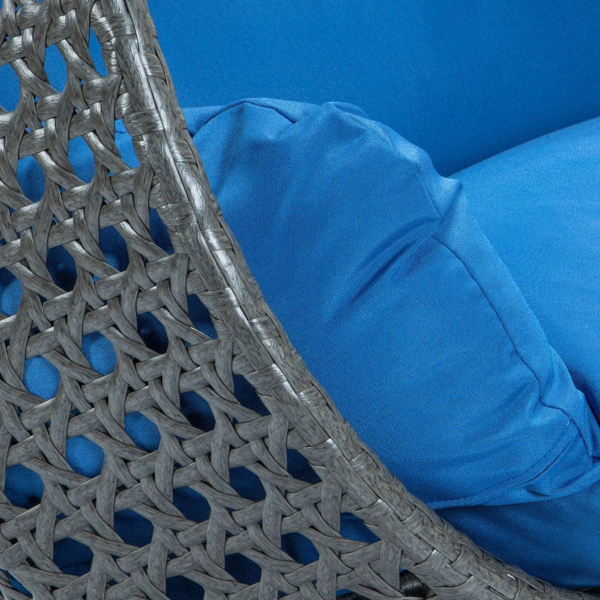 LeisureMod - Wholesale Egg Chair - Modern Charcoal Wicker Hanging Double Seater Egg Swing Chair128