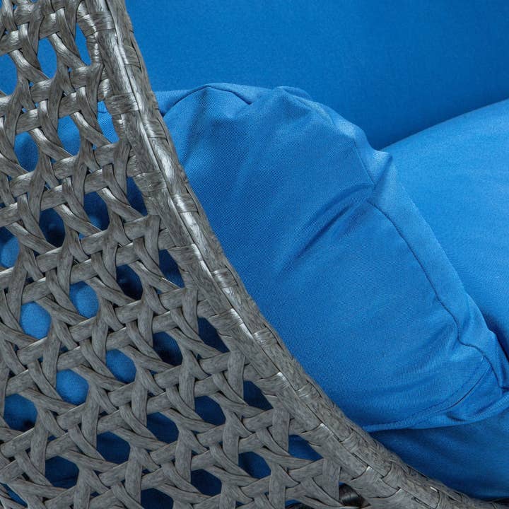 LeisureMod - Wholesale Egg Chair - Modern Charcoal Wicker Hanging Double Seater Egg Swing Chair128