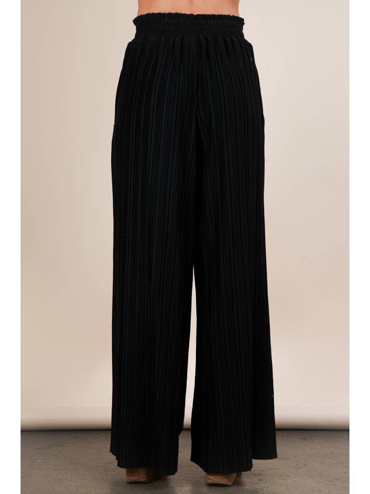 VERY J - Wholesale Pants - Women's - NP70826-Leopard Print & Solid Wide Leg Pleated Pants3