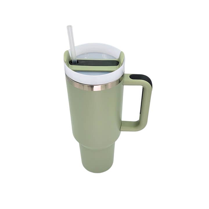 Driftless Studios - Wholesale Insulated Mug/Tumbler - 40 Oz. My Cat And I Handled Insulated Tumbler With Straw