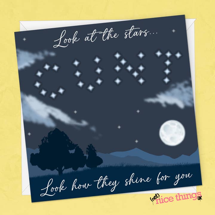 C*nt Stars Birthday Card | Rude Birthday Card for wholesale by NotNiceThings